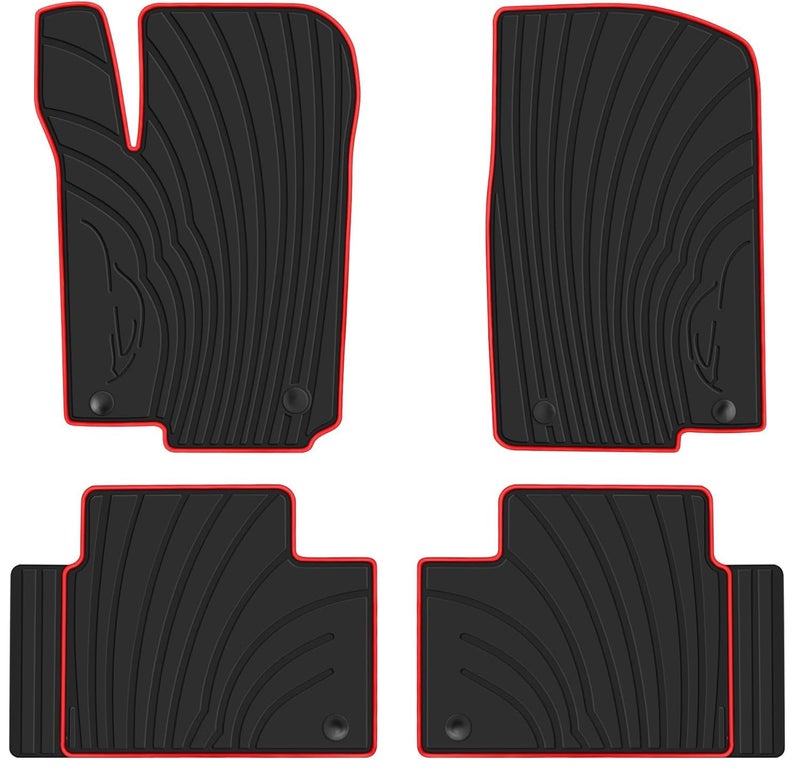 San Auto Car Floor Mats for 2016-2019 Mercedes Benz GLE 350 450, 2017-2019 Benz GLS 450, 2013-2016 Mercedes Benz GL350/GL450 Rubber Auto Floor Liners All Weather Mats Heavy Duty Black Red - Image 1